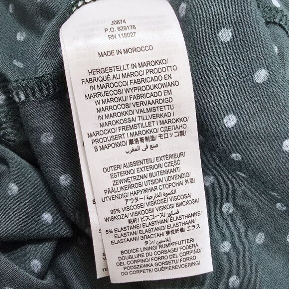 Boden - 4R Dress Maxi Dress Jersey Dress Women Green Polka Dot V Neck Dress - Picture 6 of 7